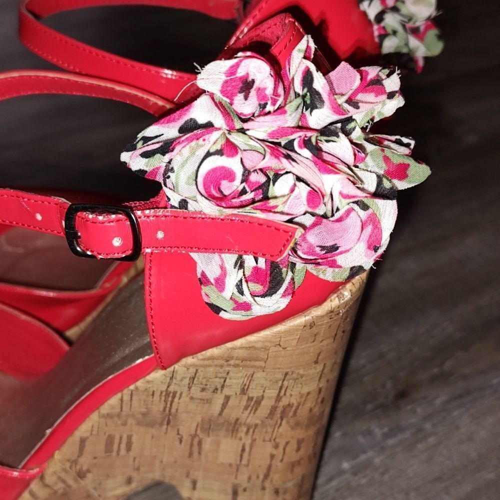 Patent platform kork heels shoes Sz 11 EUC - Picture 4 of 9